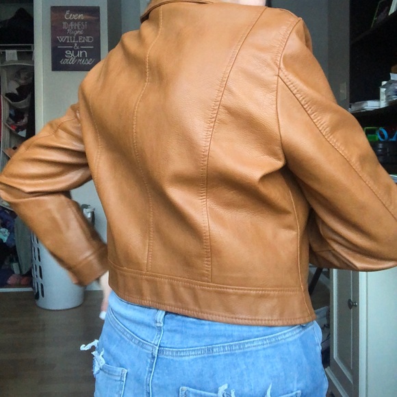 Brown Faux Leather Jacket - Picture 5 of 5